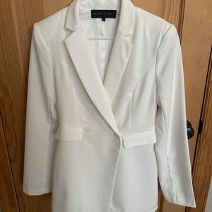 Never Worn White Blazer Romper - Bridal Outfit